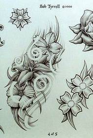 Peony rose lily tattoo pattern picture