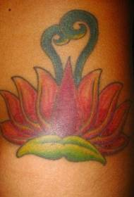 Patrón de tatuaje de loto sagrado color brazo