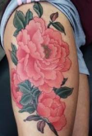 Blummen Tattoo Muster schéi a generéis Peony rose an aner Blummen Tattoo Musteren