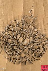 Manuscrito de tatuagem de lótus