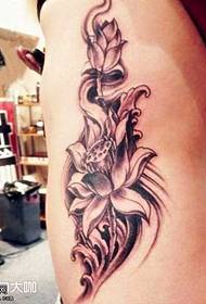 Waist lotus tattoo pattern