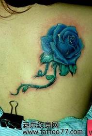 Frumusețe înapoi model de tatuaj de trandafir superb