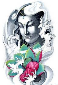 Rekomendasi gambar pola naskah tato Guanyin Lotus