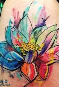 Arm color lotus tattoo pattern