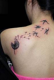 Modello di tatuaggio maschile sottile posteriore