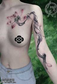 Chest lotus tattoo patroan