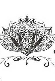 Maniskri gri nwa lotus modèl tatoo