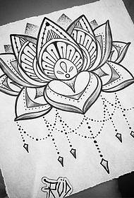 Manuscrit de tatouage de fleur de vanille Lotus
