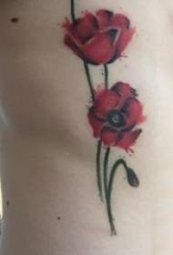 Vakomana parutivi m'chiuno pendi gradient nyore mutsara chirimwa ruva rose tattoo mufananidzo