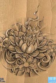 Manuskript lotus tatuering mönster