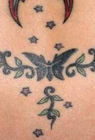Mga pattern ng tattoo ng Butterfly at vine star