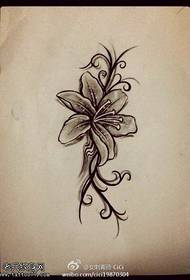 Lily tattoo manuscript patroon