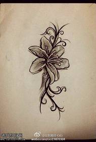Modello manoscritto tatuaggio giglio