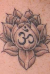 Patrúin tattoo siombailí Lotus agus Buddhist