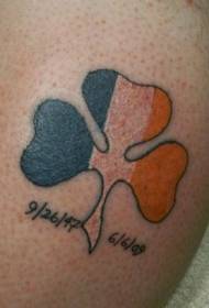 Modello di tatuaggio commemorativo di trifoglio irlandese