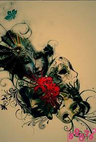 Bianhua flower mask tattoo manuscript picture