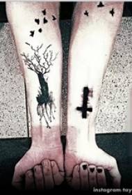 Seata de tattoos plannta beag ùr air nàdar, dealbhadh tatù craobh beatha