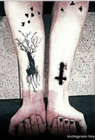 A set of small fresh plant tattoos on nature, life tree tattoo designs