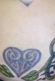 Kelta csomó szőlő és a szív tetoválás minta