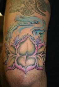 Benfärg helig hinduisk lotus tatuering mönster