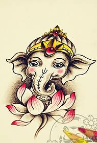 Elephant god lotus tattoo phau ntawv txawv
