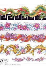 Ĉerizo-floran lilio-tatuaje-ŝablona bildo