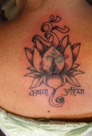 Ang babaeng back lotus na may pattern ng tattoo ng India character