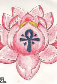 Rukopis krásné a krásné lotus tetování vzor