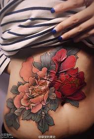 የአቢድ ሽፋን ጠባሳ የ peony ንቅሳት ንድፍ