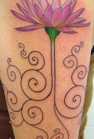 Modello di tatuaggio di loto semplice colore del braccio
