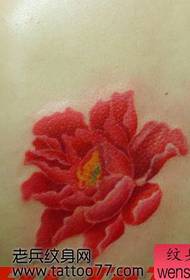 Schéinheet zréck faarweg Peony Blummen Tattoo Muster