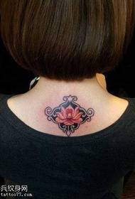 Back man totem lotus tattoo