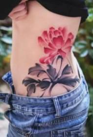 Lotus-thematesch Set vu flott ausgesinn Lotus Tattooen