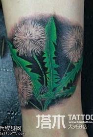 Lady's ankle dandelion tattoo pattern
