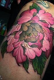 Thigh beautiful peony tattoo pattern