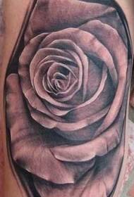 Zwart grijs rose tattoo patroon
