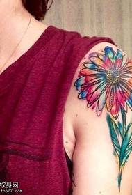 Padrão de tatuagem de crisântemo de cor de braço