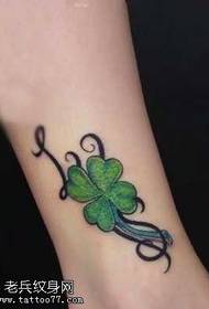 Leg clover tattoo pattern