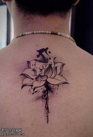 Pattern ng back van Gogh lotus tattoo