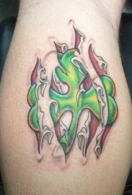 Groene klaver huid peeling tattoo patroon