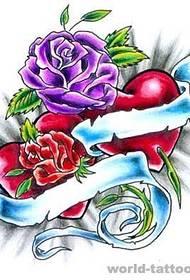 गुलाब प्यार टैटू पैटर्न तस्वीर