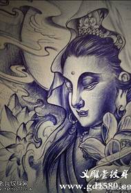 Immagine del manoscritto tradizionale del tatuaggio del loto di Buddha fornita dallo spettacolo di tatuaggi