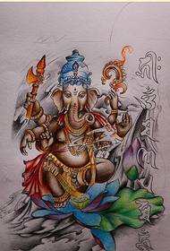 Elefante relixioso lotus sanskrit tatuaje foto manuscrito