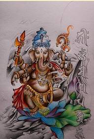 Ailbhein diadhaidh dia lotus sanskrit tatù làmh-sgrìobhainn dealbh