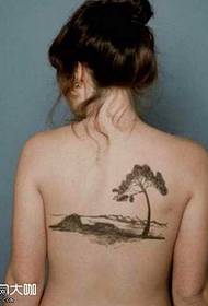Back tree tattoo pattern