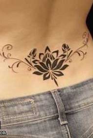Cintura fermoso patrón de tatuaxe de tótem de loto