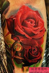 Ruža Tattoo Pattern: 3D obojeni Rose Tattoo Pattern