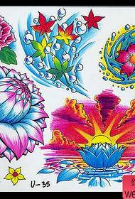 Patrón de tatuaxe floral