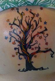 Model de tatuaj de copac colorat pe burtă