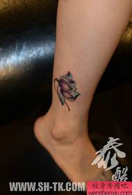 Bellissimo motivo a tatuaggio di loto pop-up sulle gambe